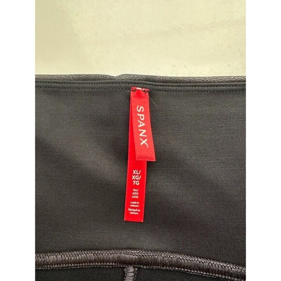 Spanx Women's Faux Leather Leggings Full Length Black Size XL Stretch Slimming - Picture 4 of 7